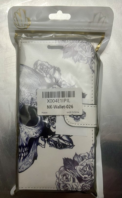 Samsung Galaxy Skull and Roses Design Wallet Phone Case